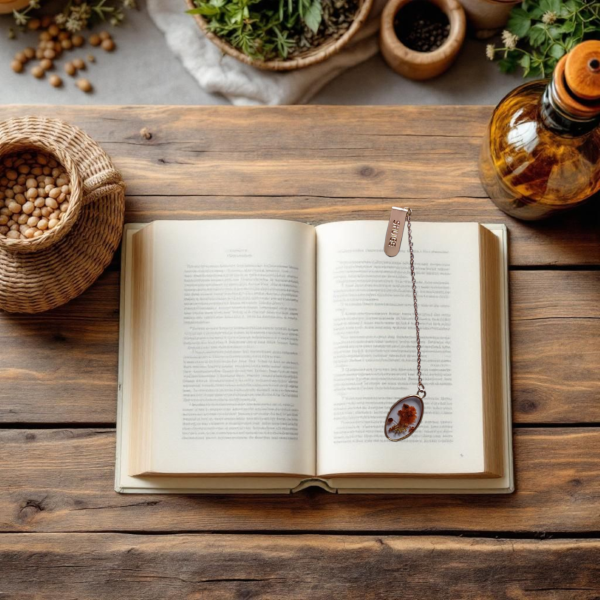 Marque-page "médaillon" métal doré