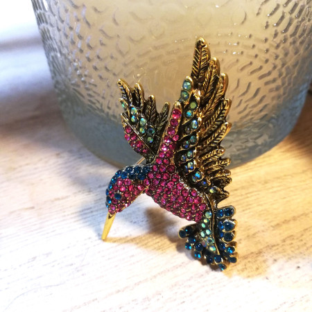 Broche colibri multicolore - Bijoux tendance Femme